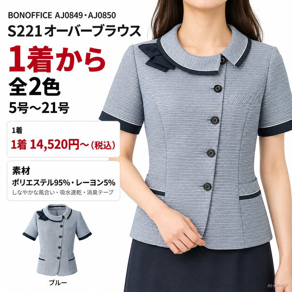 BONOFFICE S221 オーバーブラウス|AJ0849・AJ0850 1枚目 着用写真と価格・色数