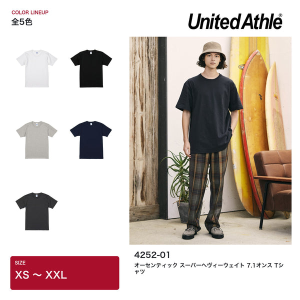 4252-01 オーセンティック スーパーヘヴィーウェイト 7.1オンスTシャツ 全5色のカラー一覧とモデル着用イメージ