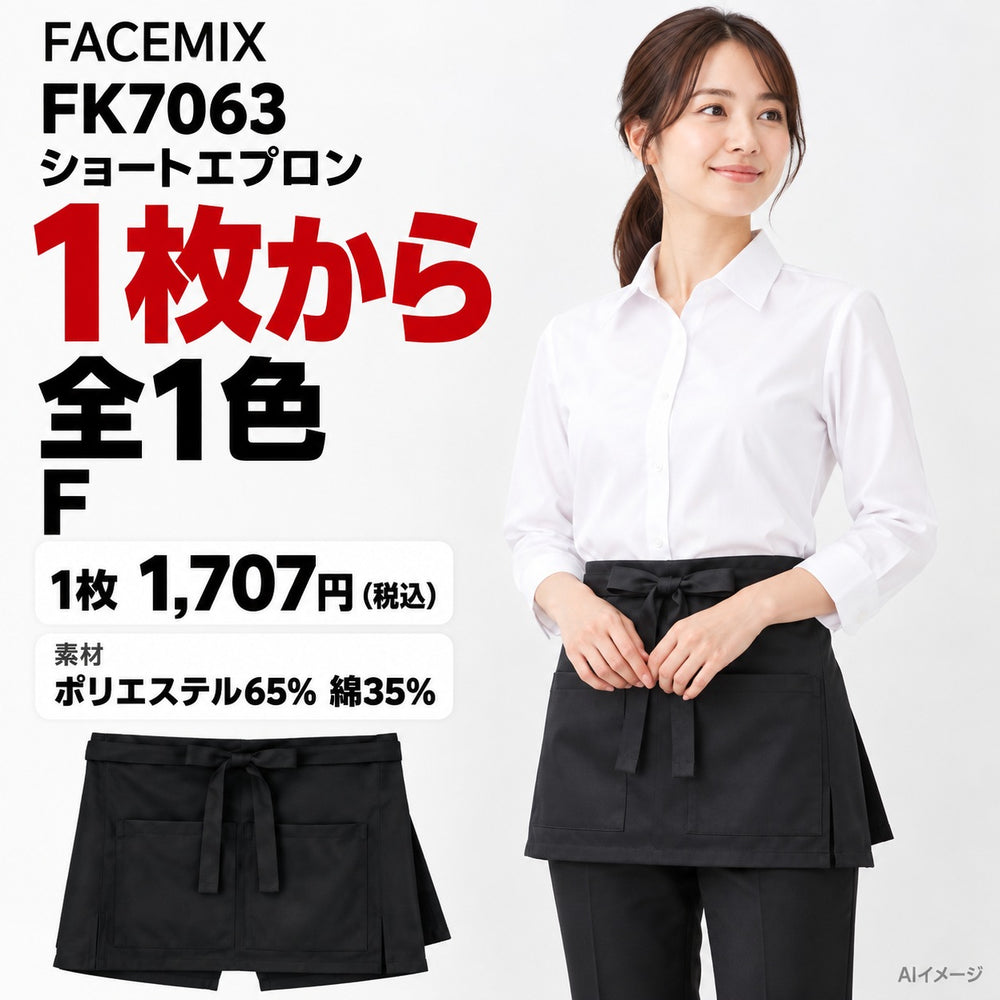 FACEMIX FK7063 ショートエプロン 1点から 1,707円（税込） AI着用イメージ